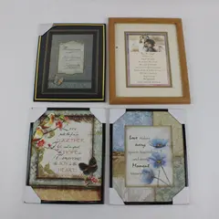 Lot of 4 Framed Sayings Wall Decor Home Office Art
