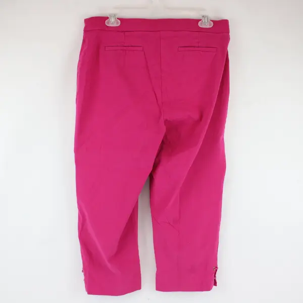 JM Collection Rose Pink Capri Pants Size 12 Gold Detail Cuffs