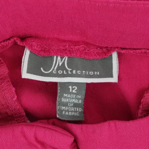 JM Collection Rose Pink Capri Pants Size 12 Gold Detail Cuffs