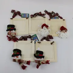 Lot of 5 Plush Snowman Santa Holiday Picture Frames