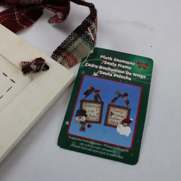Lot of 5 Plush Snowman Santa Holiday Picture Frames