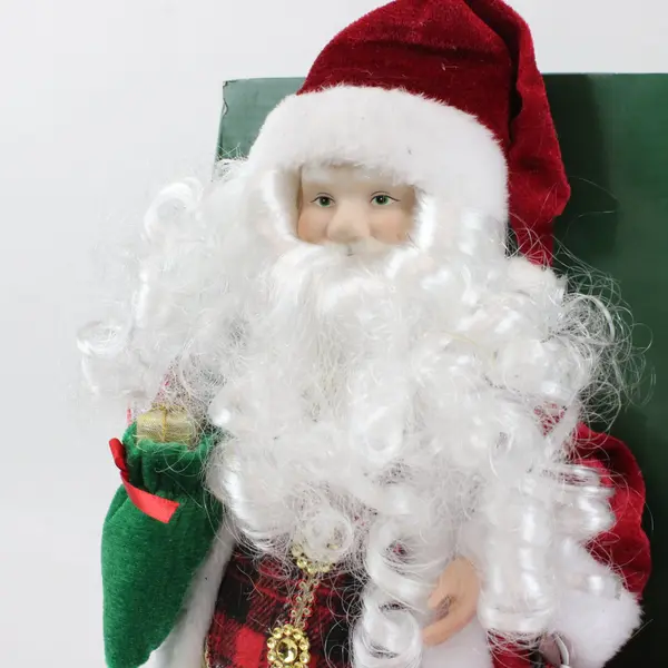 Holiday Time 12in LED Fiber Optic Santa Christmas Tree Topper w Box