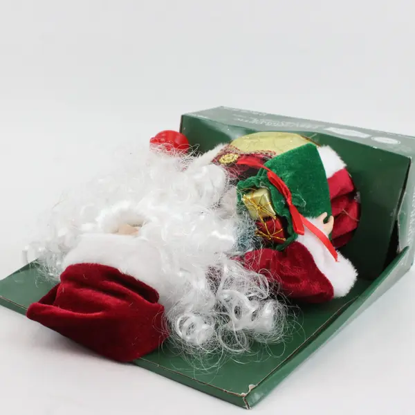 Holiday Time 12in LED Fiber Optic Santa Christmas Tree Topper w Box