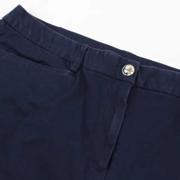 JM Collection Womens Slim Leg Capri Pants Navy Blue Metal Cuff Detail Sz 12