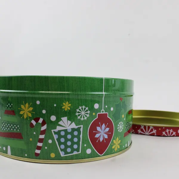 Round Metal Christmas Tin Have a Merry Christmas Ho Ho Ho 6.5in