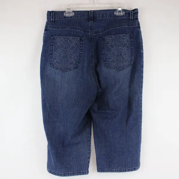 Gloria Vanderbilt Skimmer Stretch All-Around Slimming Cropped Blue Jeans Size 6