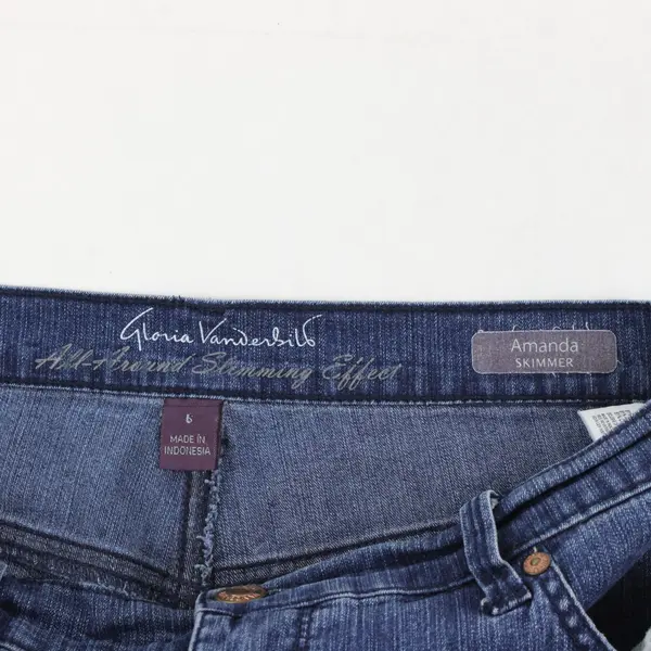 Gloria Vanderbilt Skimmer Stretch All-Around Slimming Cropped Blue Jeans Size 6