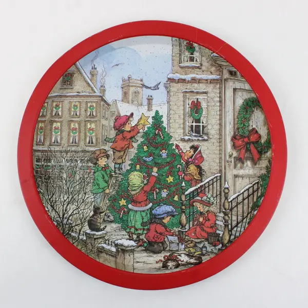 Potpourri Press 1989 Wm Schimmer Christmas Tin Serving Tray Vintage