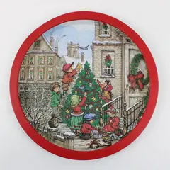 Potpourri Press 1989 Wm Schimmer Christmas Tin Serving Tray Vintage