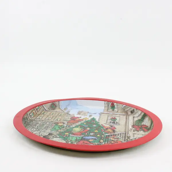 Potpourri Press 1989 Wm Schimmer Christmas Tin Serving Tray Vintage