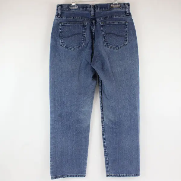 Lee Platinum Label Women’s Jeans 6 Short Relaxed Straight Leg Blue Denim