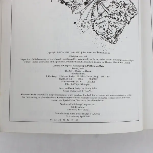 VTG Silver Palate Cookbook Julee Rosso Sheila Lukins Michael McLaughlin 1982 PB