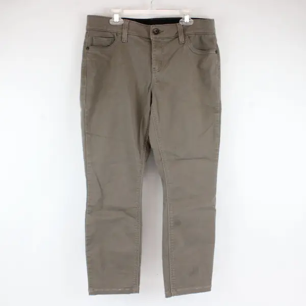 Liz Claiborne Classic Skinny Gray/Brown Womens 6 Stretchy Waistband Pants