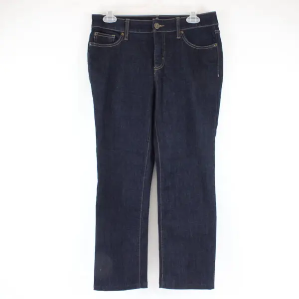 St. John's Bay Womens 6P Straight Leg Dark Wash Stretch Petite Jeans