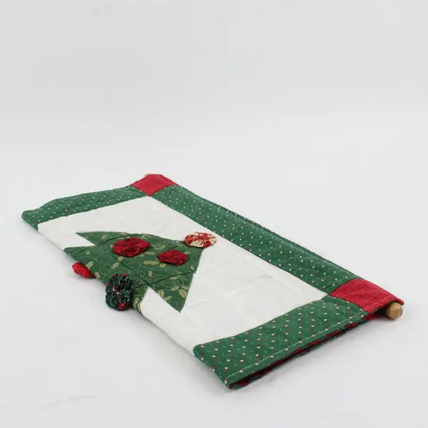 Handmade Quilted Christmas Tree Banner Holiday Wall Hanging Decor