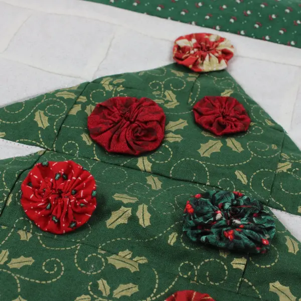 Handmade Quilted Christmas Tree Banner Holiday Wall Hanging Decor