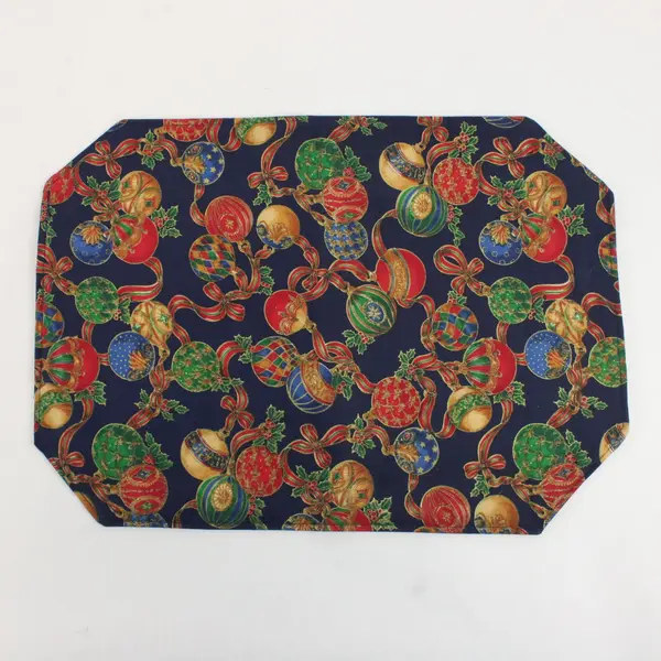 Set of 2 Vintage Blue Quilted Christmas Placemats