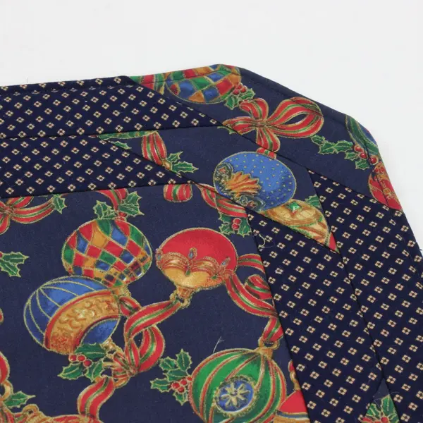 Set of 2 Vintage Blue Quilted Christmas Placemats