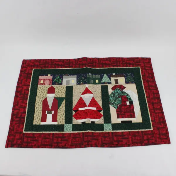 Marian Martell Handmade Quilted Santa Christmas Wall Hanging