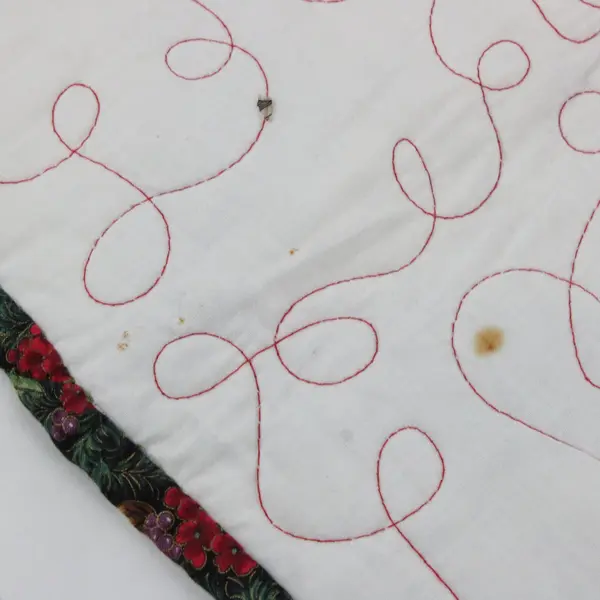Quilted Festive Table Runner Yellow Green Red 72in x 14in Holiday Decor