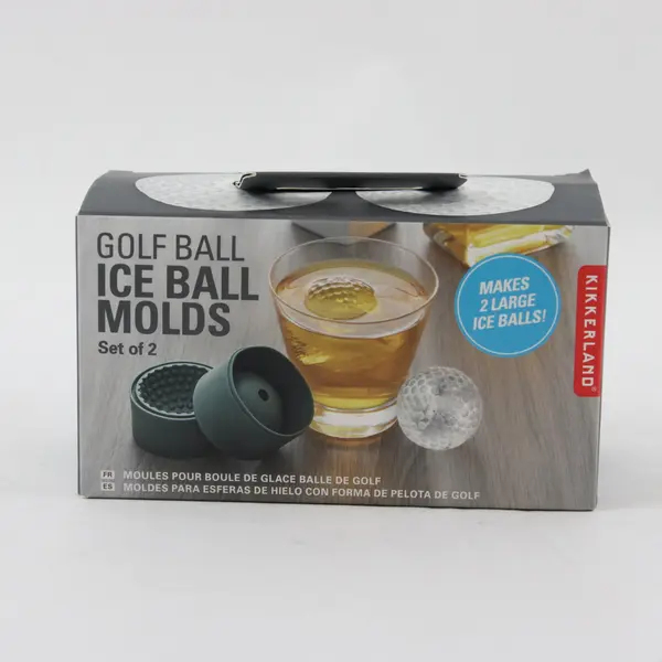 Kikkerland Golf Ball Ice Ball Molds Set of 2 Whiskey Golf Dad Gift