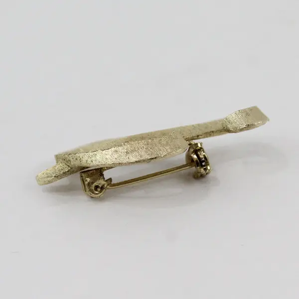 Vintage Mamselle Gold Tone Letter P Initial Brooch Pin Costume Jewelry
