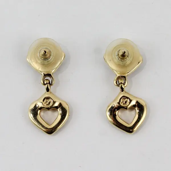 Swarovski Open Heart Crystal Dangle Earrings Signed Vintage
