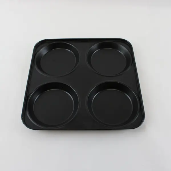 Lot of 2 Non-Stick Black 4 Cup Yorkshire Pudding Muffin Baking Tray