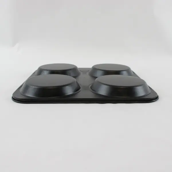 Lot of 2 Non-Stick Black 4 Cup Yorkshire Pudding Muffin Baking Tray