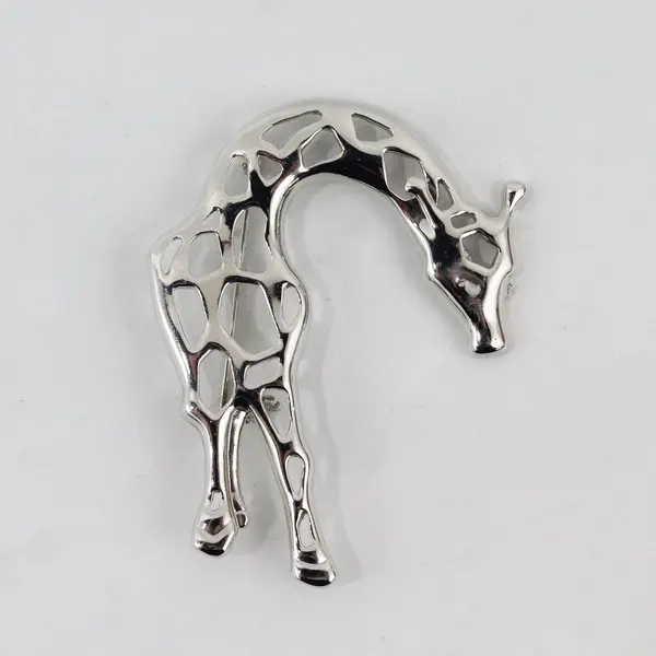 Chico's Silver Tone Giraffe Brooch Pin  