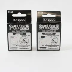 Two Kespon Guard Your ID Stamp Roller Ink Cartridge Plus Replacement IS-007CM