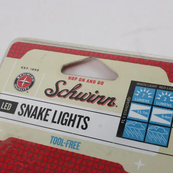 Schwinn Snake Lights LED Bicycle Light Set Red White New Sealed