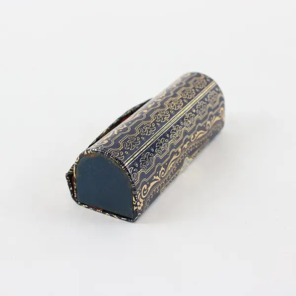 Vintage Italian Blue Gold Florentine Style Lipstick Case Vanity Holder