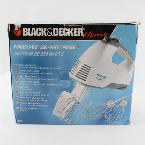 BLACK+DECKER MX300 Power Pro 250W 5-Speed Hand Mixer w/ Spatula