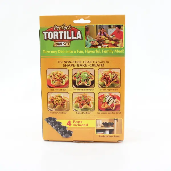 Perfect Tortilla Pan Set 4 Nonstick Baked Taco Bowl Pans As Seen On TV