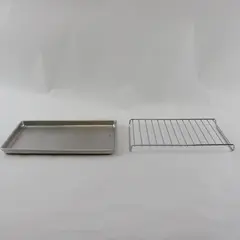 Toaster Oven Tray and Rack Set 10.5x7 Rectangular Metal Baking Pan