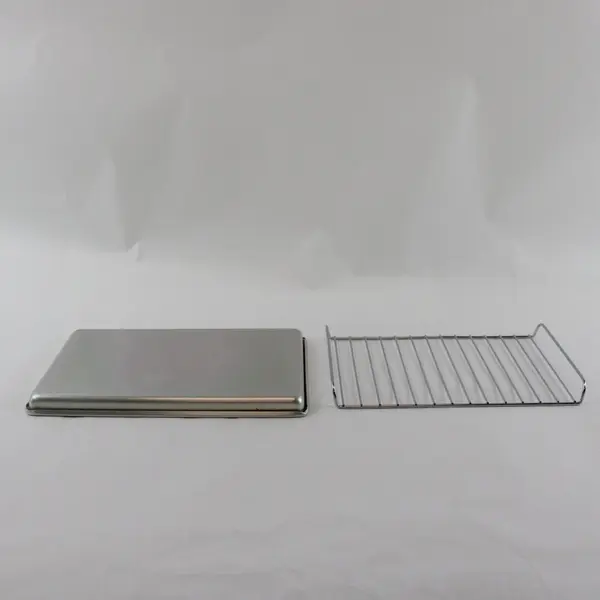 Toaster Oven Tray and Rack Set 10.5x7 Rectangular Metal Baking Pan