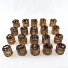 Lot of 20 Rustic Bamboo Slat String Light Shades 11x11x3 In