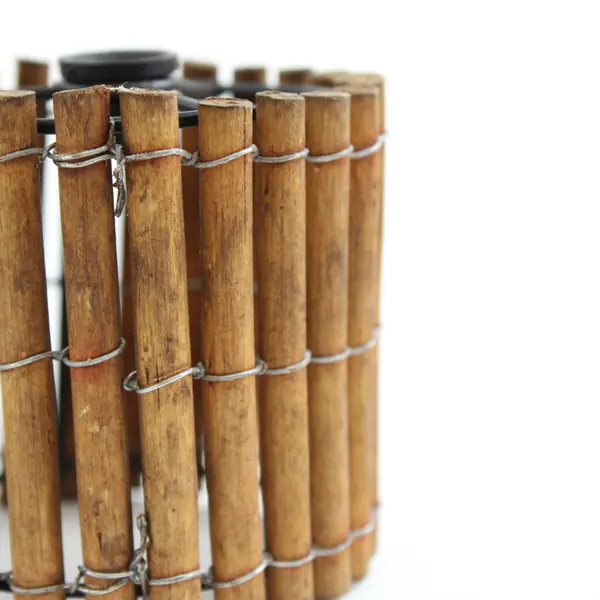 Lot of 20 Rustic Bamboo Slat String Light Shades 11x11x3 In