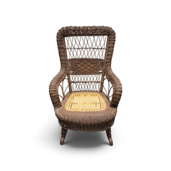 Vintage Wicker Rattan Child Size Rocking Chair High Back - Local Pickup Only
