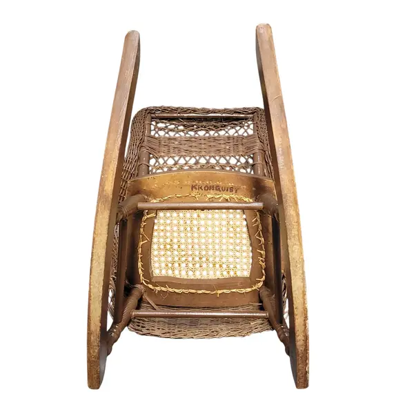 Vintage Wicker Rattan Child Size Rocking Chair High Back - Local Pickup Only
