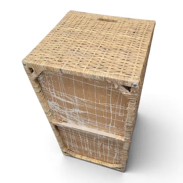 Vintage Wicker Storage Trunk Basket Chest Rustic