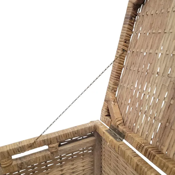 Vintage Wicker Storage Trunk Basket Chest Rustic