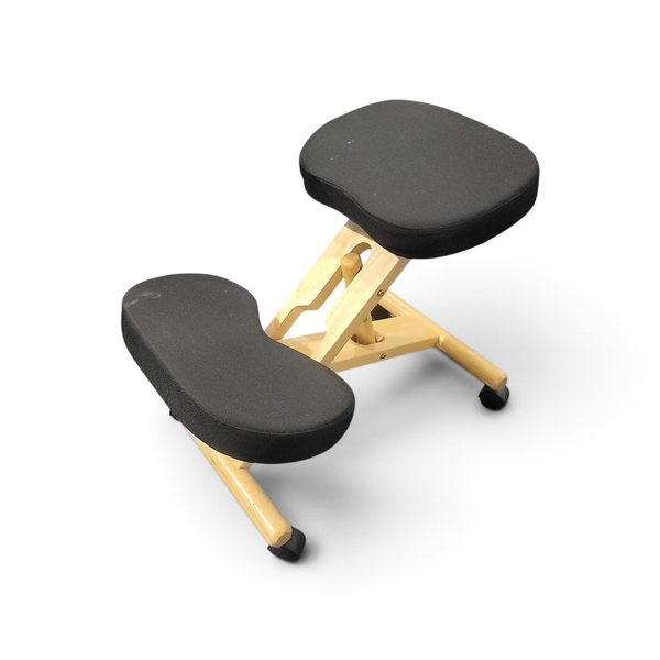Adjustable Ergonomic Kneeling Chair Wooden Frame Black