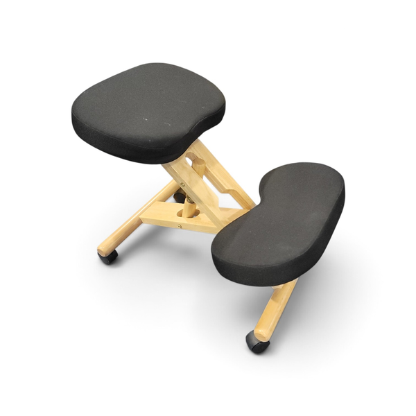 Adjustable Ergonomic Kneeling Chair Wooden Frame Black