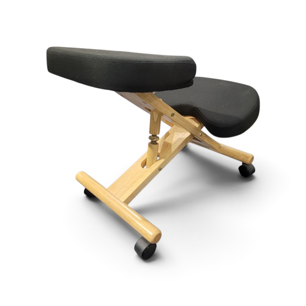 Adjustable Ergonomic Kneeling Chair Wooden Frame Black