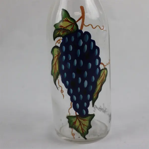 Kathy Hatch Collection Grapes Glass Oil Vinegar Cruet 9in