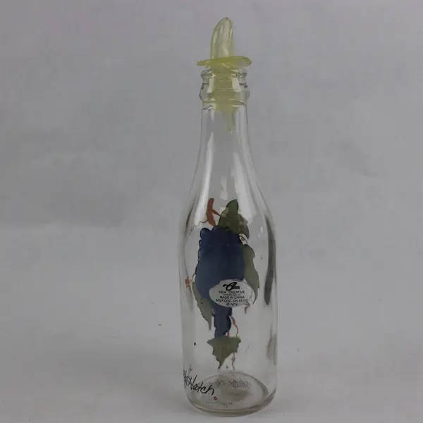 Kathy Hatch Collection Grapes Glass Oil Vinegar Cruet 9in
