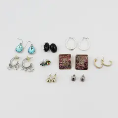 Mixed Lot of 9 Stud Dangle Earrings