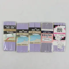 Lot of 5 Purple Lavender Bias Tape Wrights Boiltex J&P Coats NOS